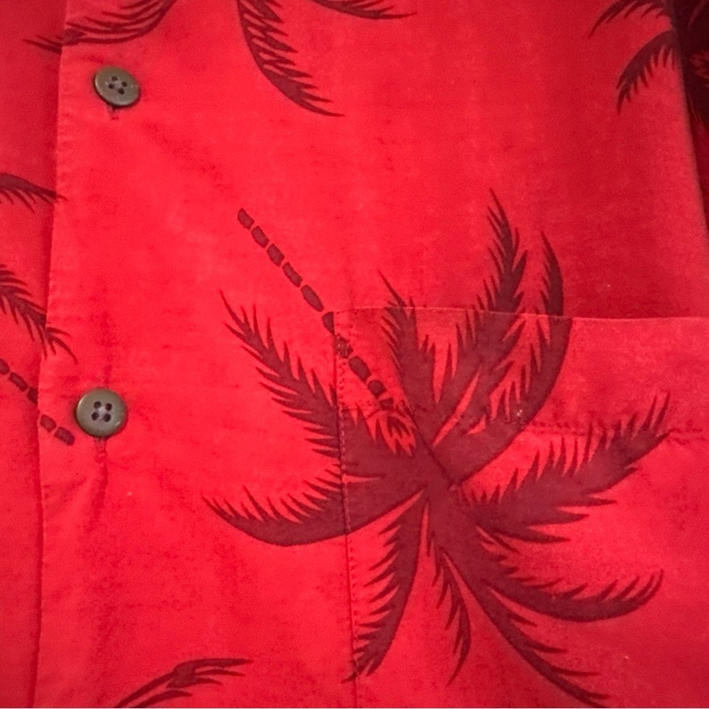 Big Dogs Short Sleeve Hawaiian Shirt Red, Palm Tree, Beach Bus,100% Rayon, 2XL - Picture 4 of 9